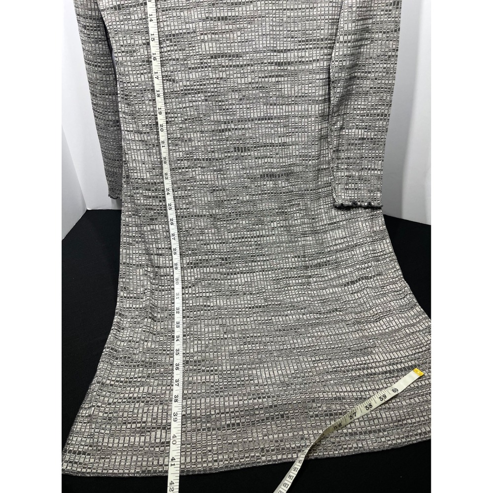 Worthington Womens Gray Textured Mock Neck Lettuce Edge Midi Dress Size L NWT - Picture 9 of 13